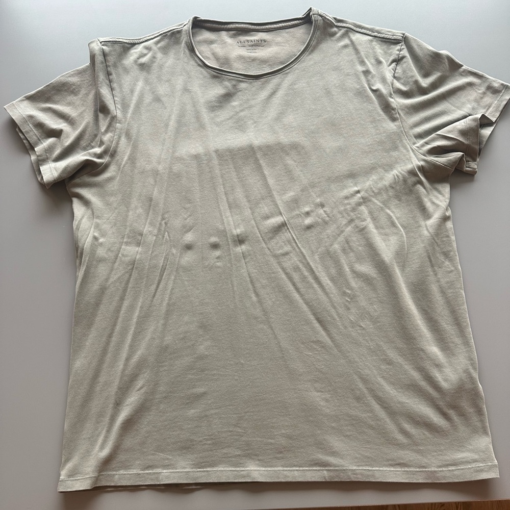 ALLSAINTS Organic Cotton Never Worn Short Sleeve T-Shirt in Army-ish Green